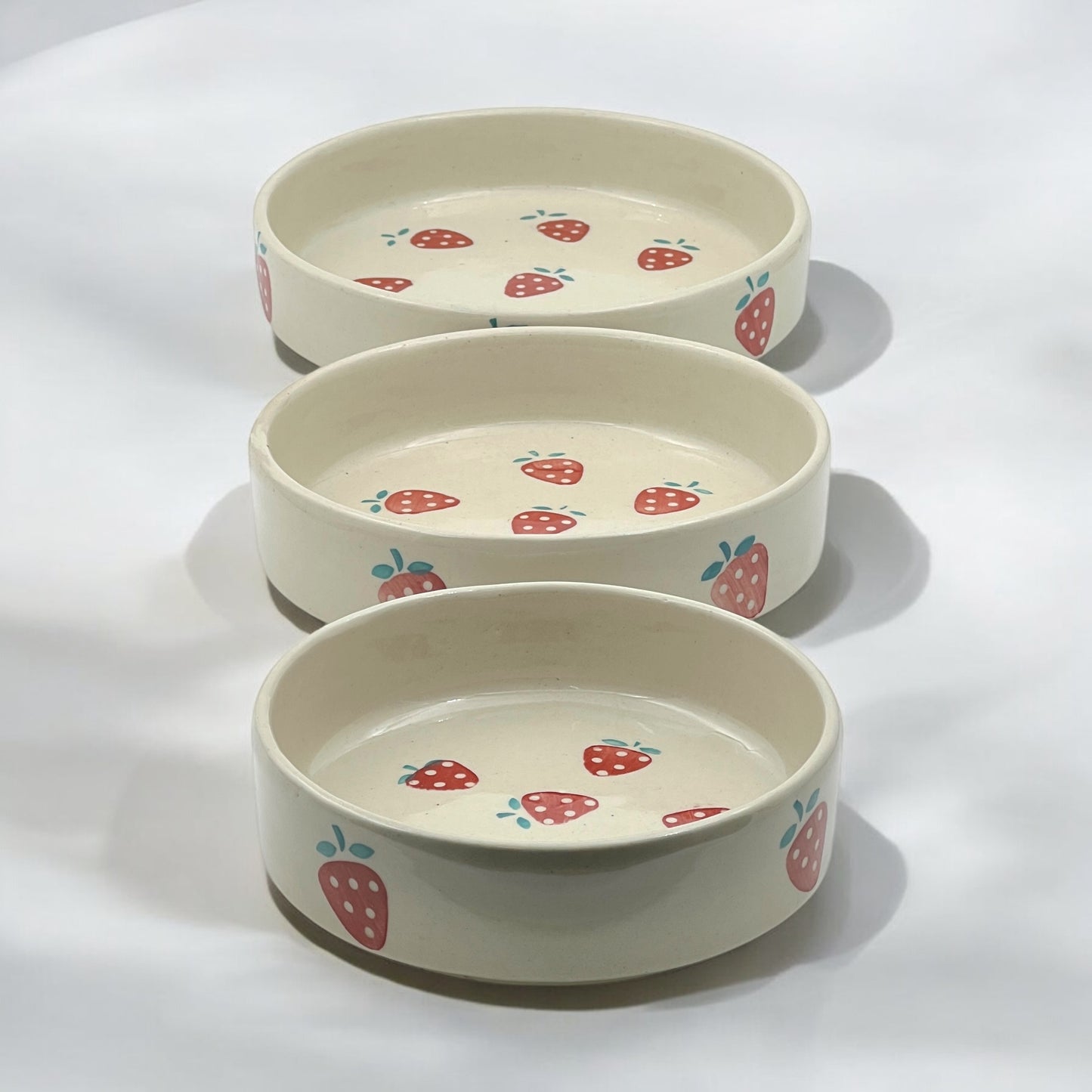 Red Strawberry Salad Snack Tray Set
