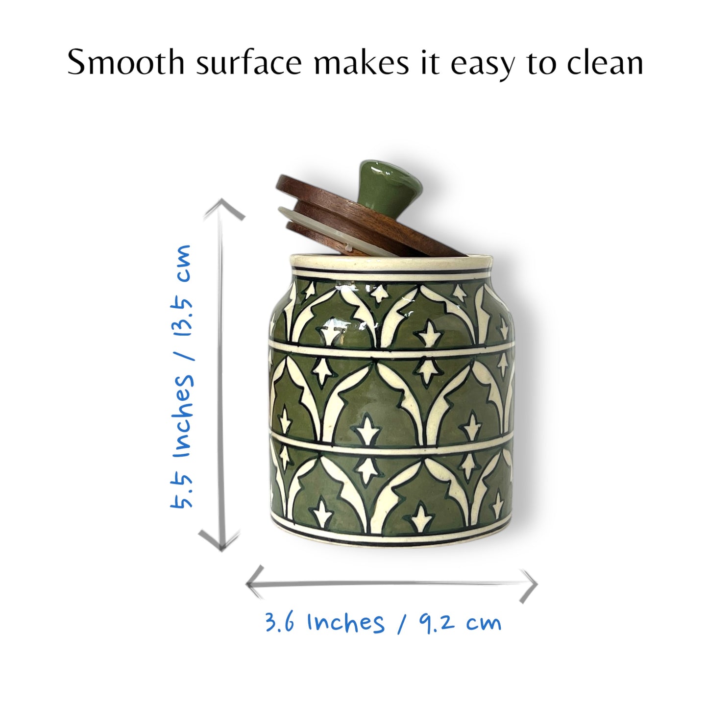 Green Mughal Garden Jar (Set of 1)