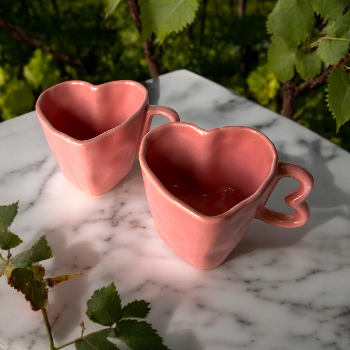 Blush Pink Hearts Coffee Mugs