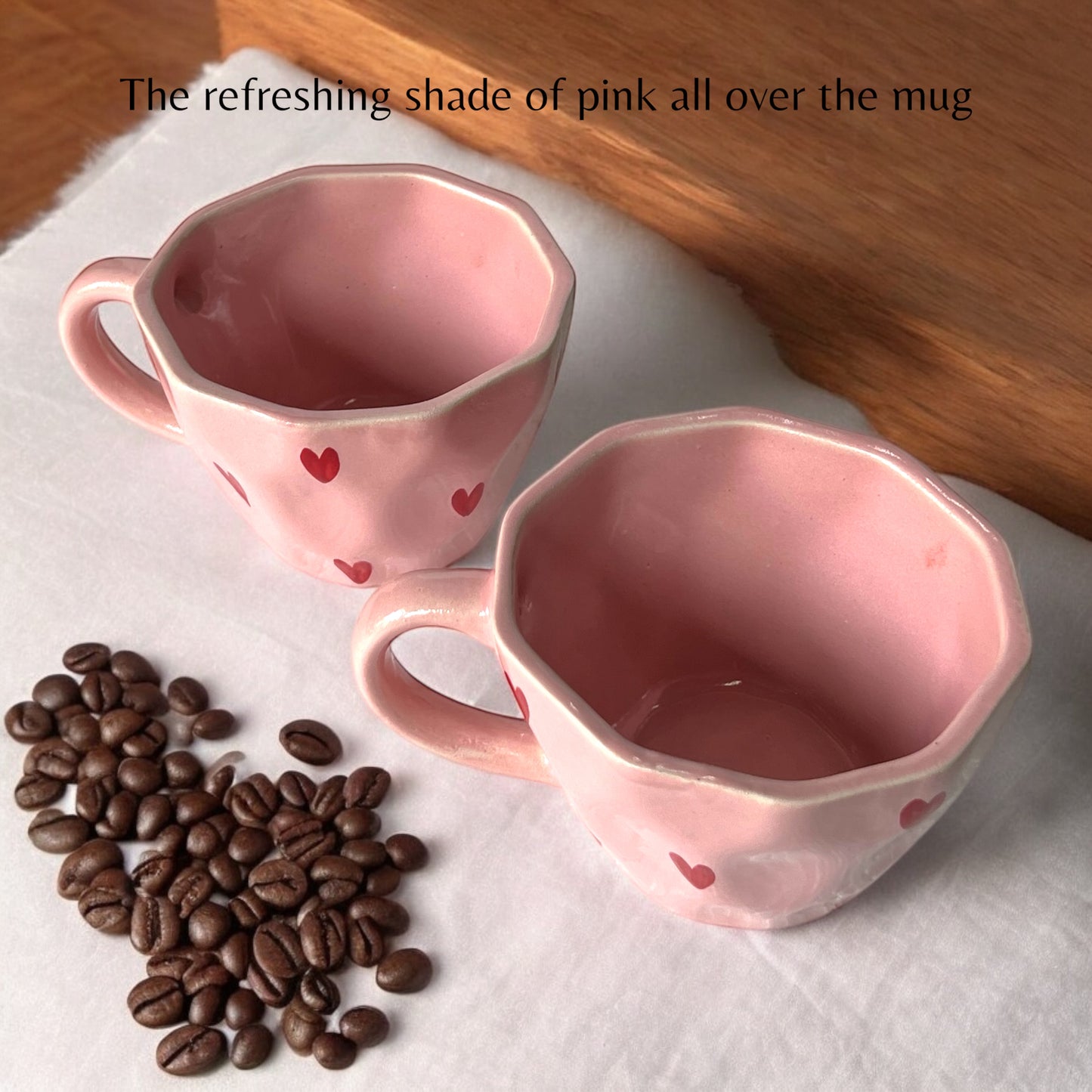 Two Diamond Hearts in Pink