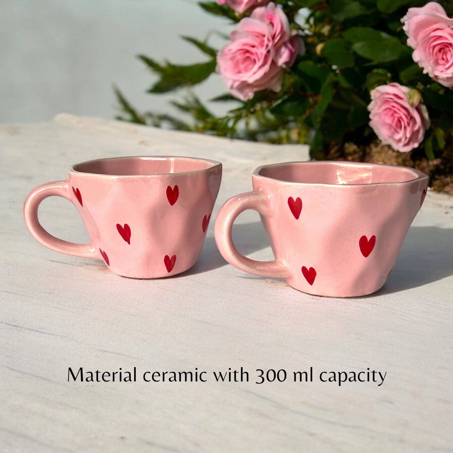 Two Diamond Hearts in Pink