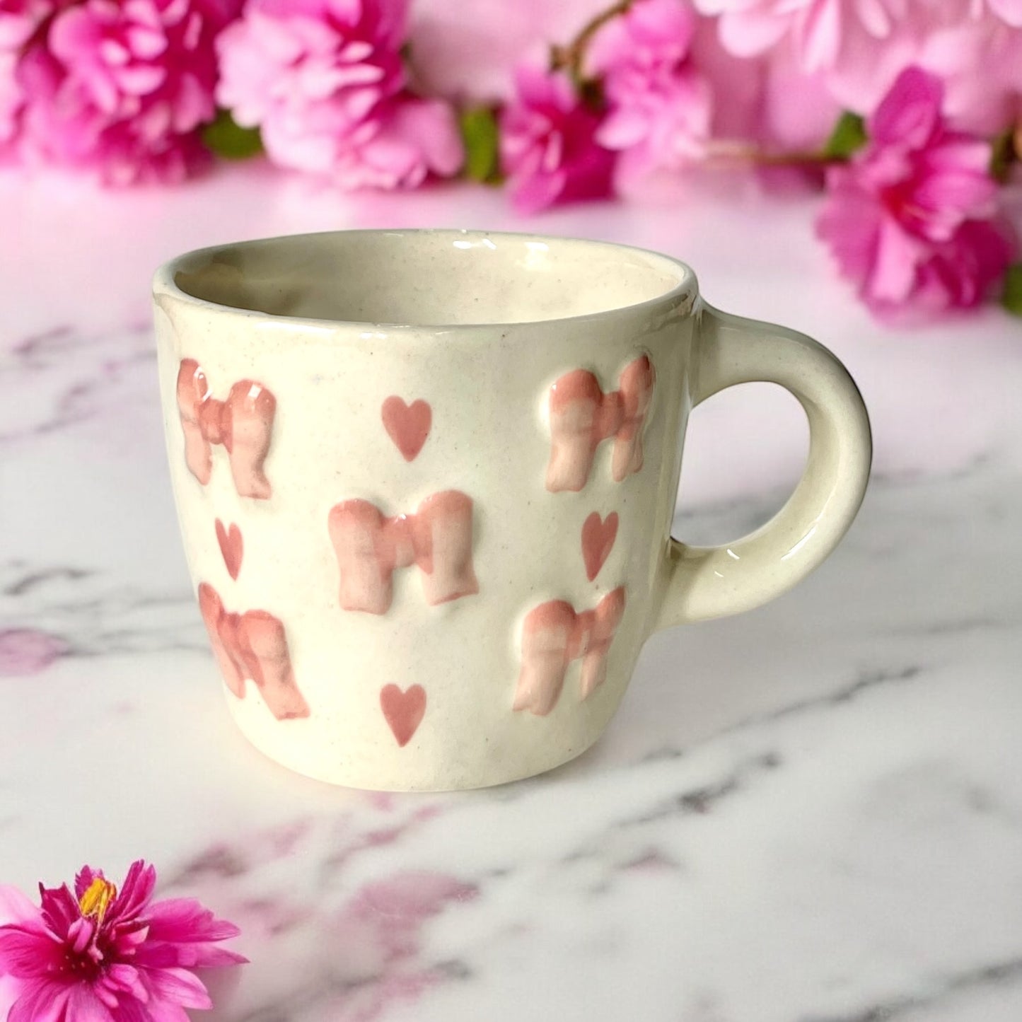 Two Bow and Hearts Mug