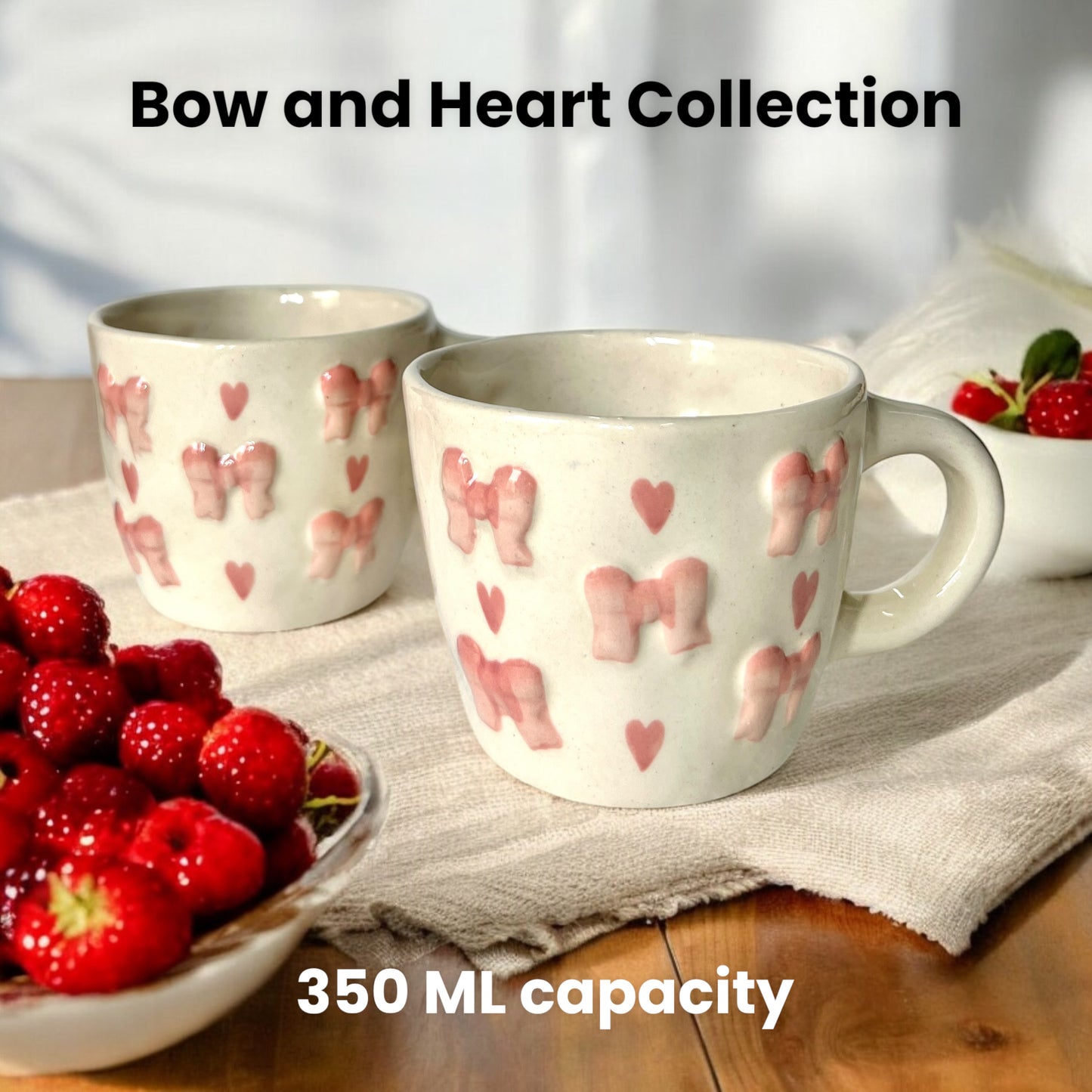 Two Bow and Hearts Mug