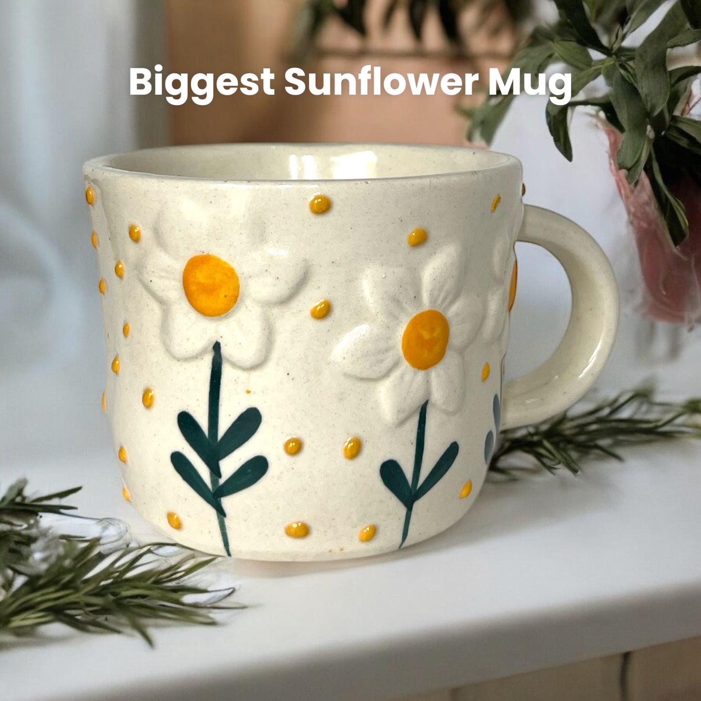 Two Big Sunflower Mugs