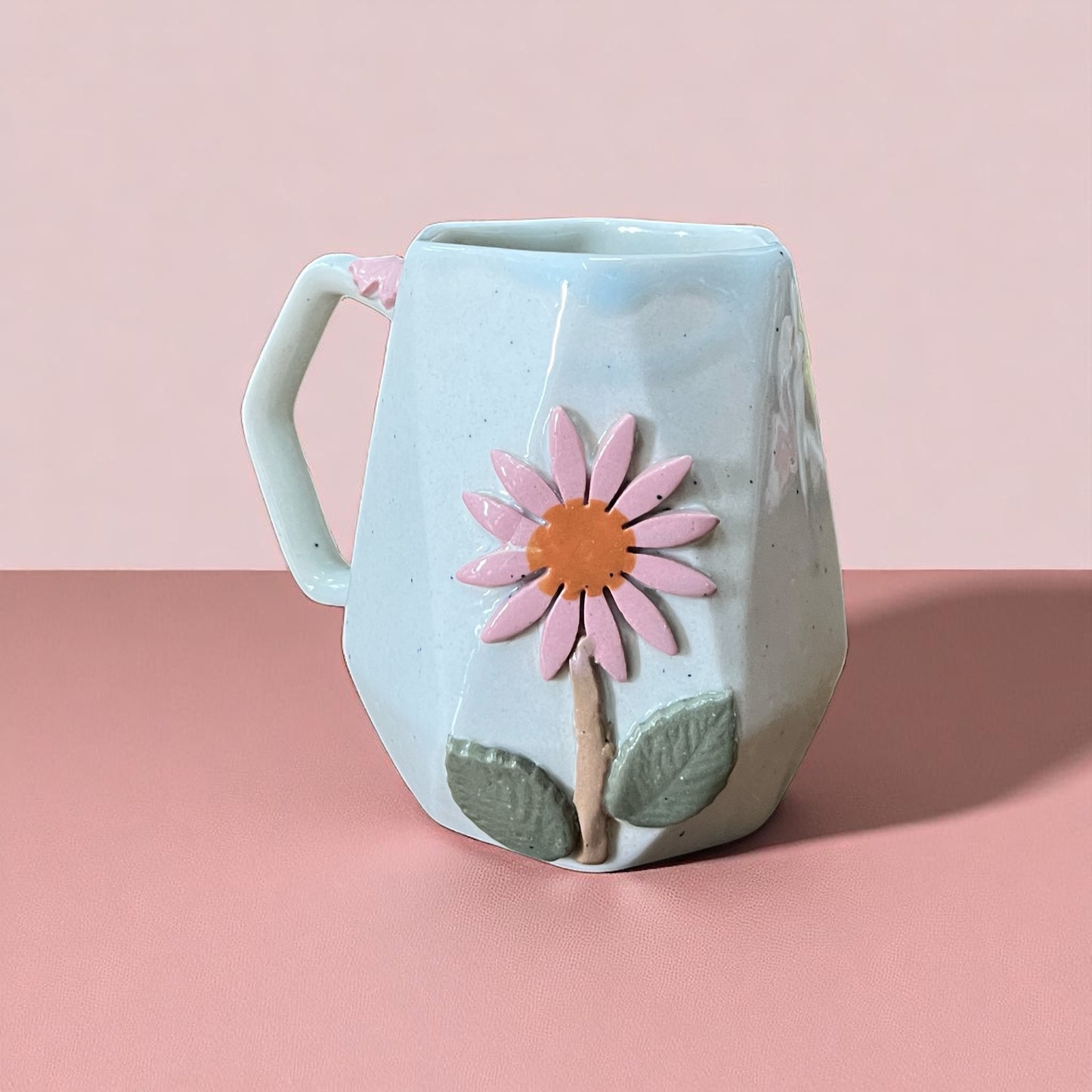 Diamond Cut Flower Mug