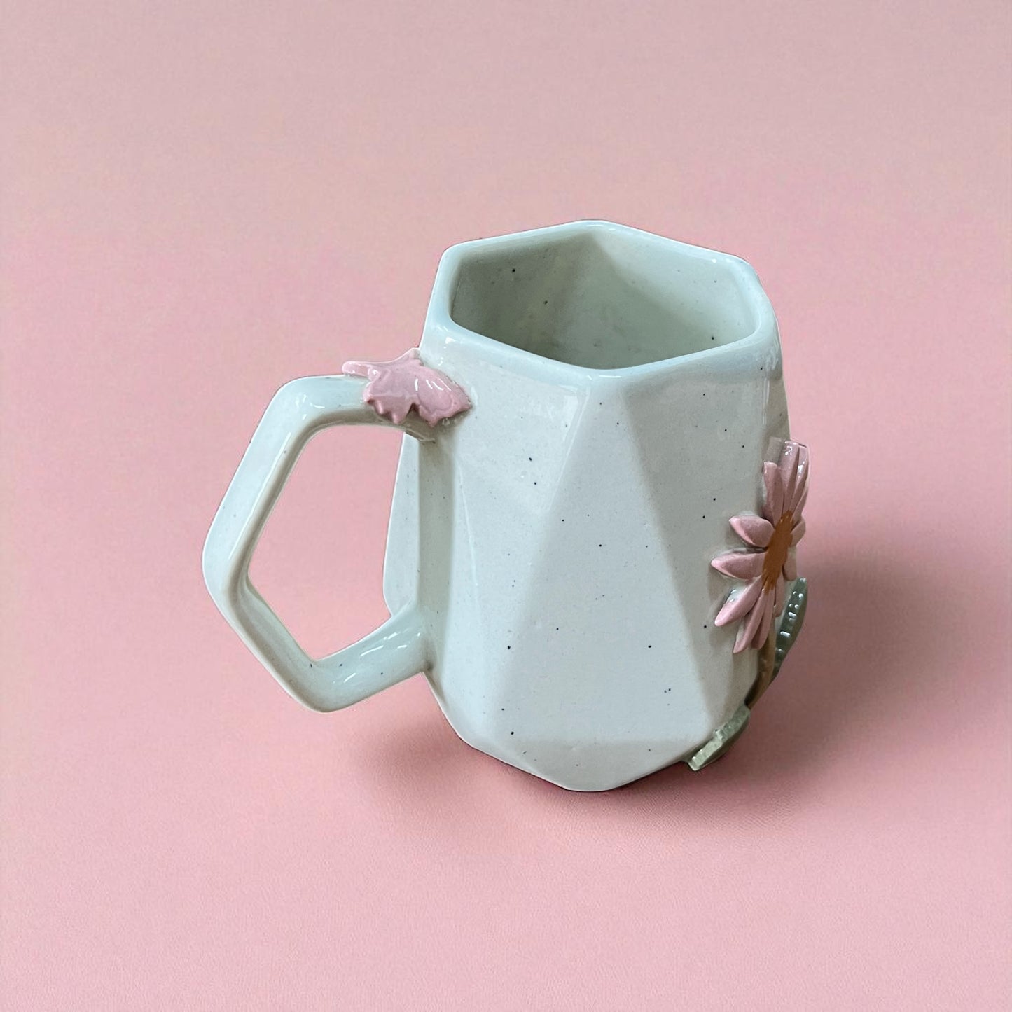Diamond Cut Flower Mug