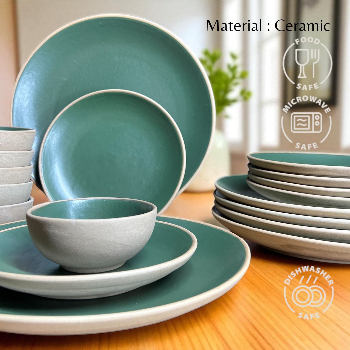 Earthy Green Dinner set (18pcs)