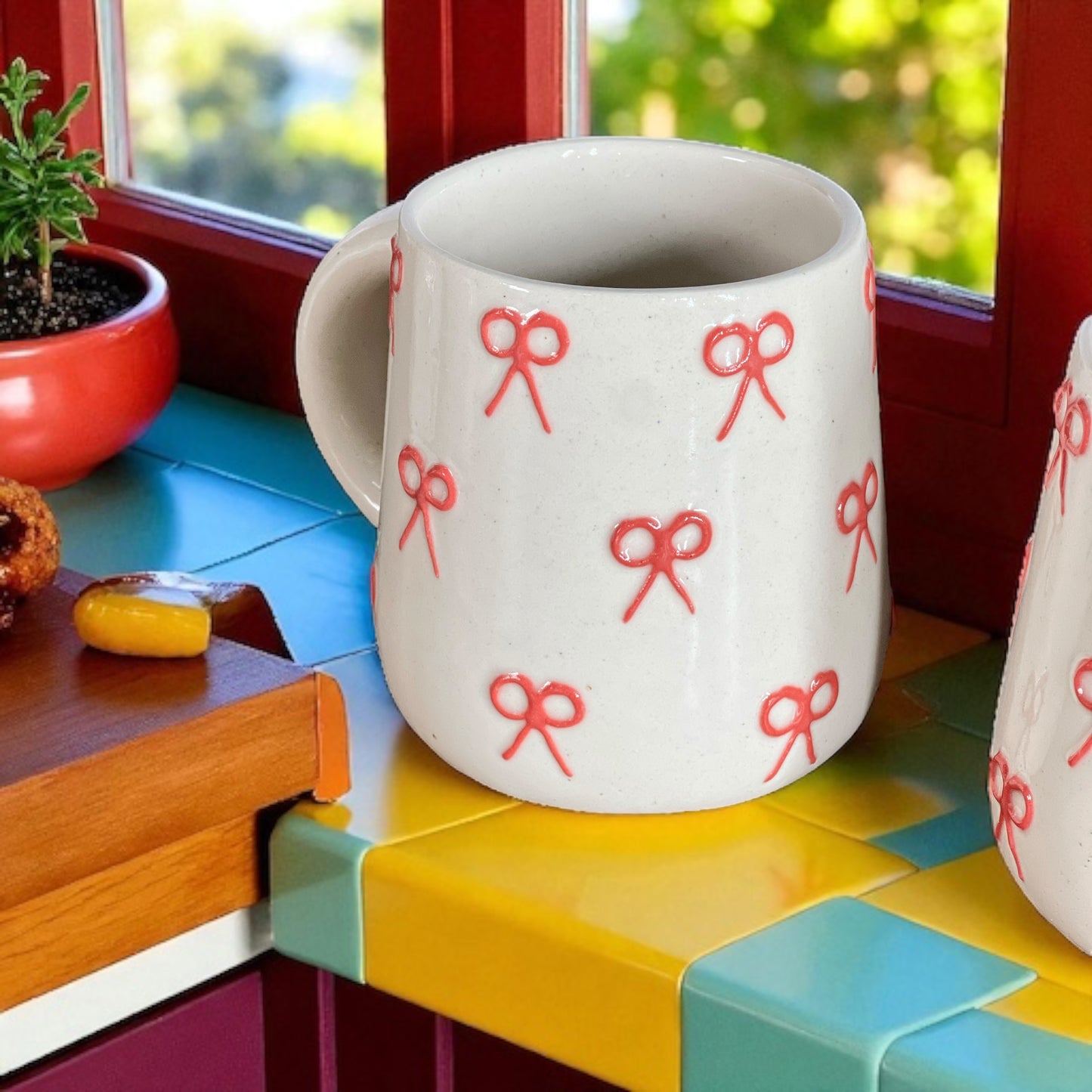 Two Pink Ribbon Mugs