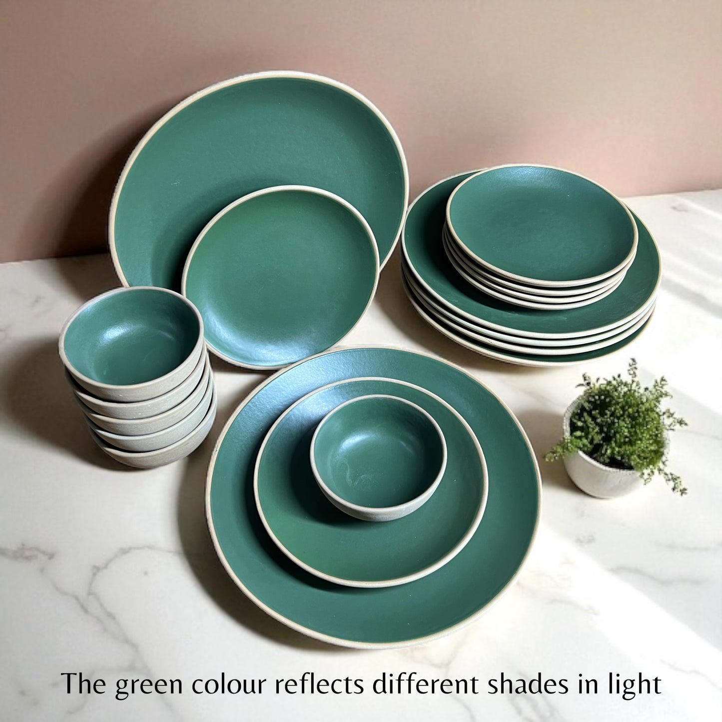Earthy Green Dinner set (18pcs)