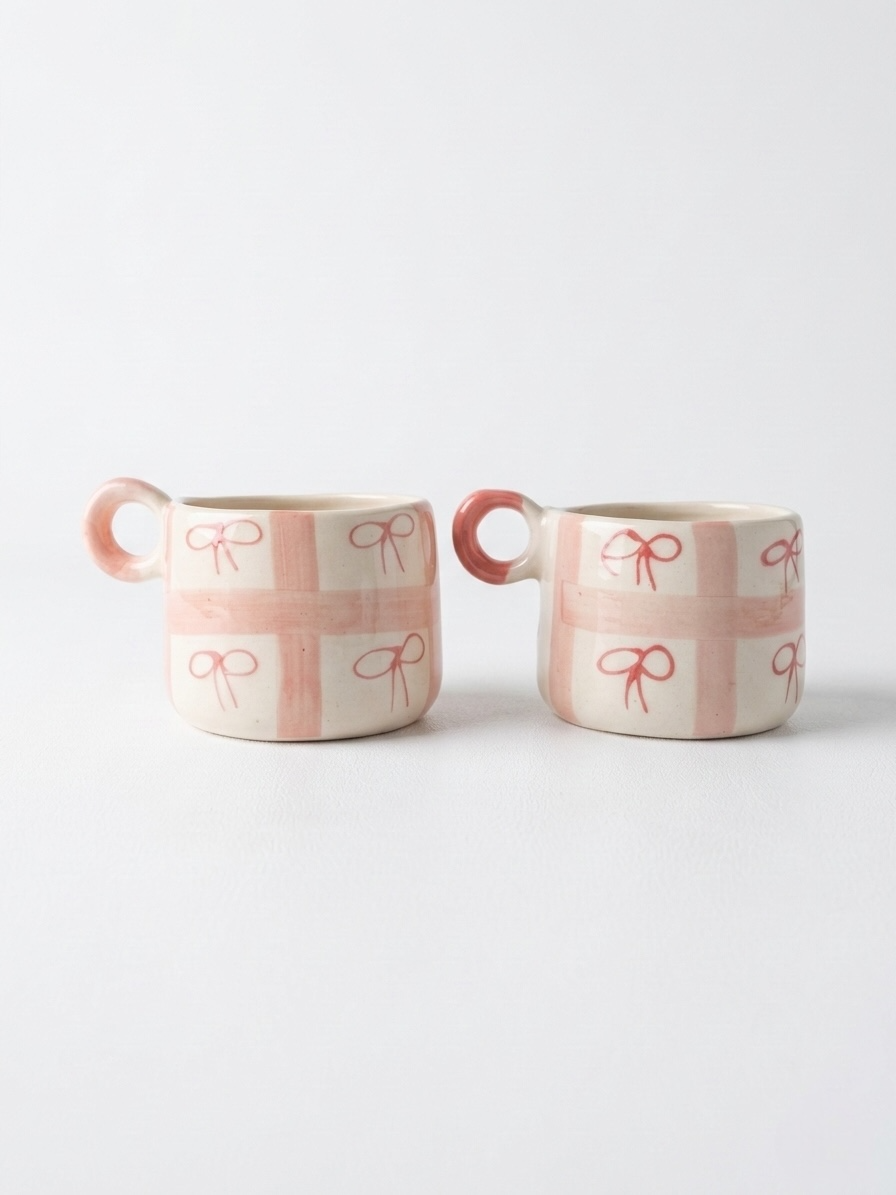 Checks Floating Ribbons Mugs