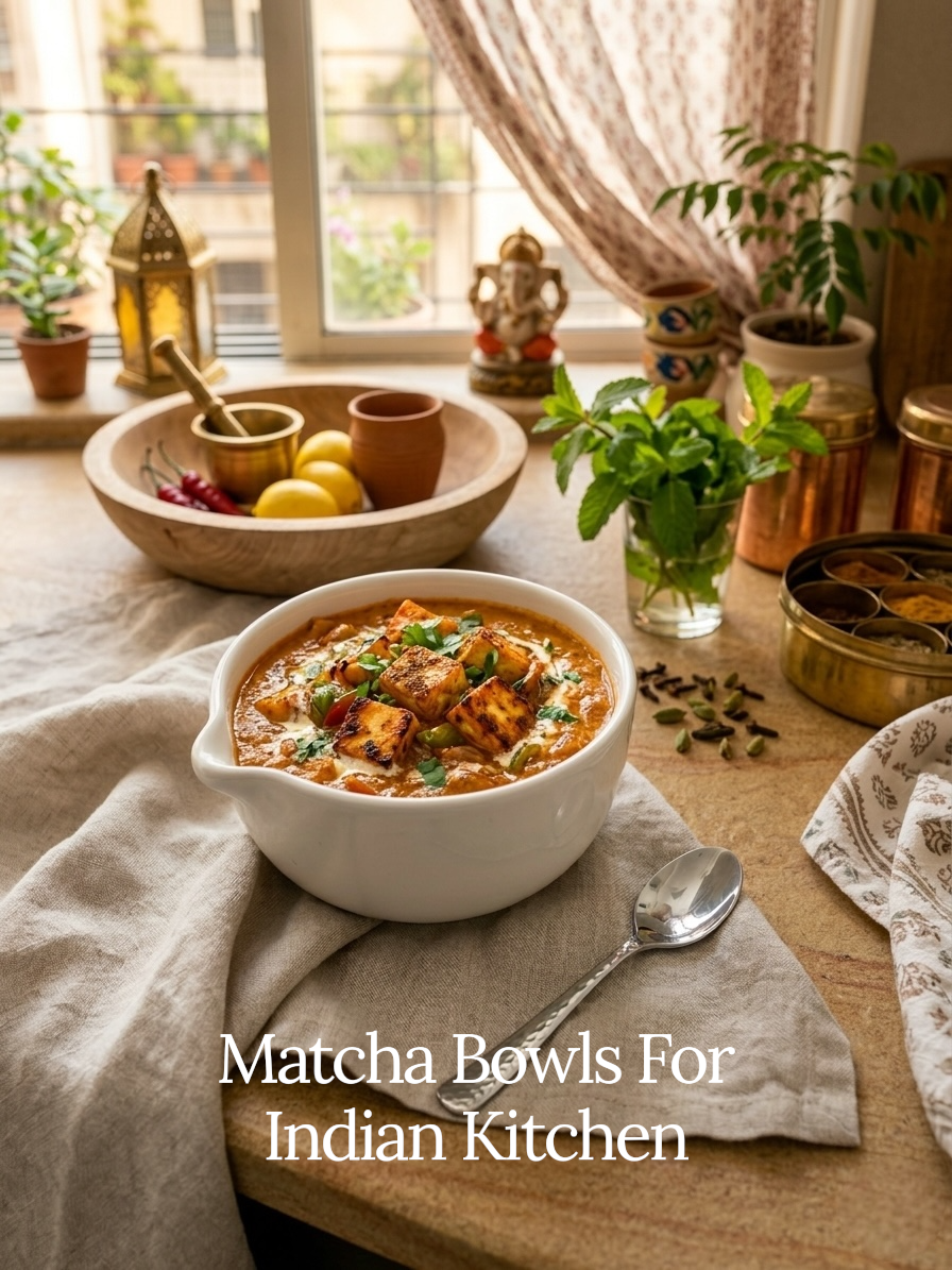 White Matcha Indian Bowl Set