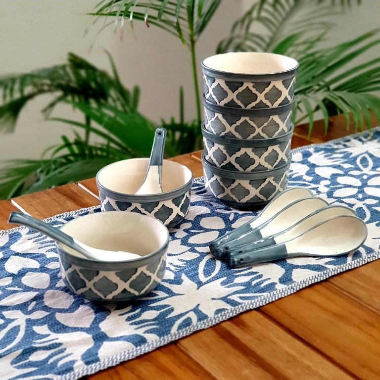 Grey Moroccan Soup Bowl Set