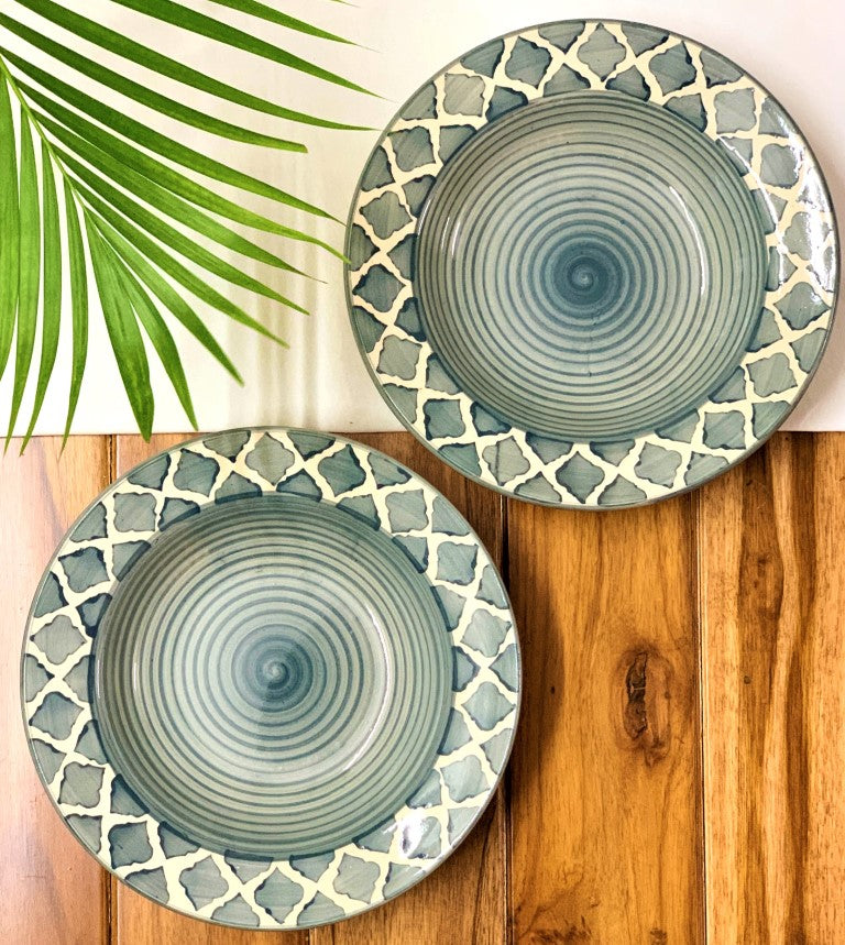 Two Grey Moroccan Pasta Plates