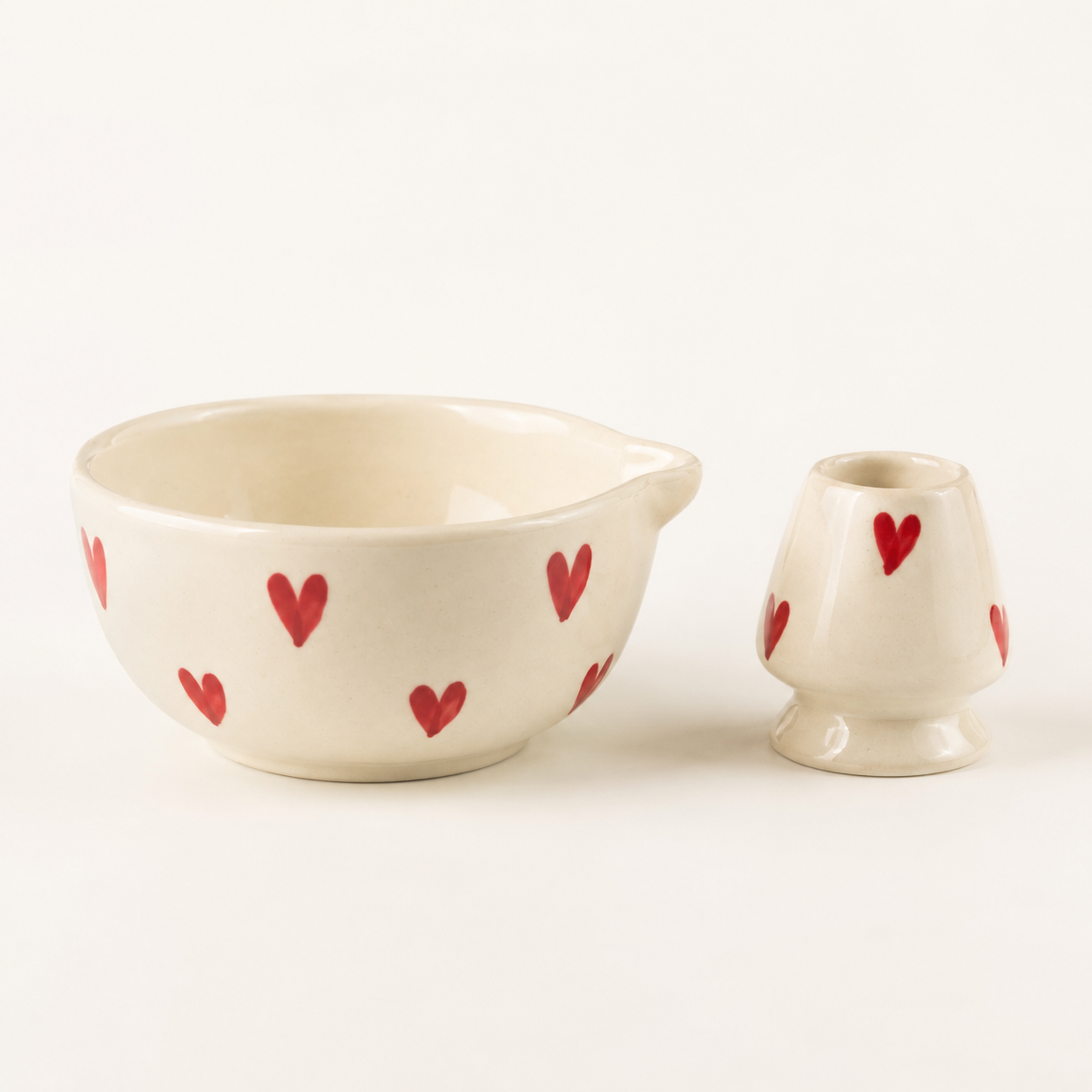 Hearts Matcha Bowl Set