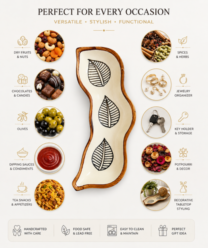 Leaf Brown Artisan Tray