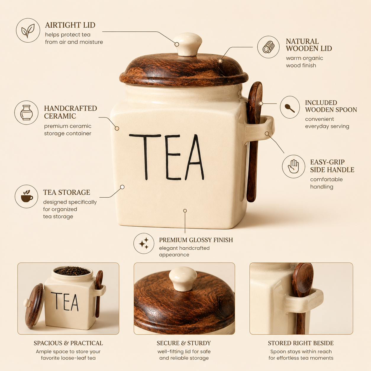 Tea Air Tight Jar with Spoon