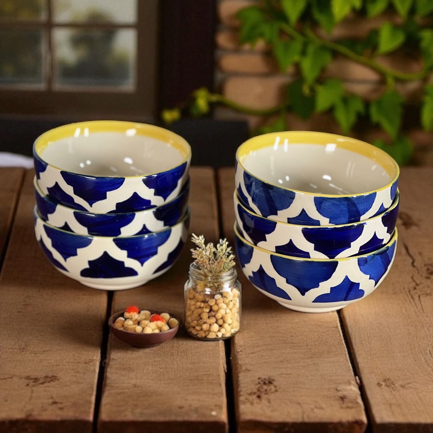 The Moroccan Blue Bowls Set of 6