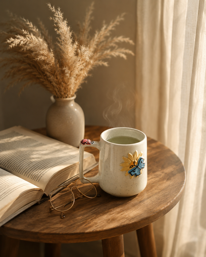 Butterfly on the Floral Mug