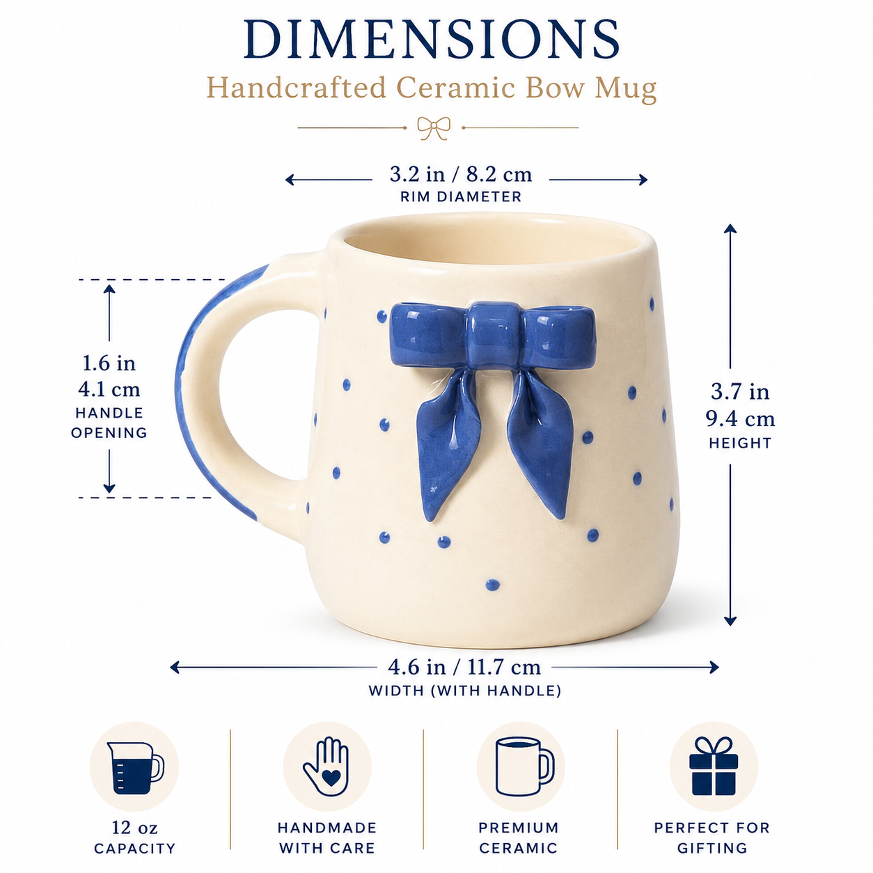 Blue Polka & Bows Mug