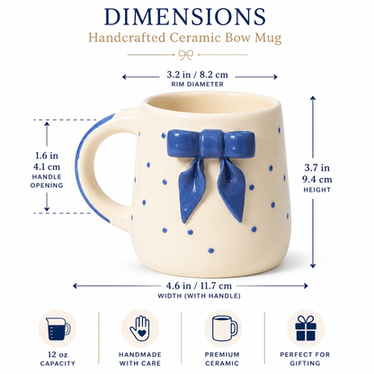 Blue Polka & Bows Mug