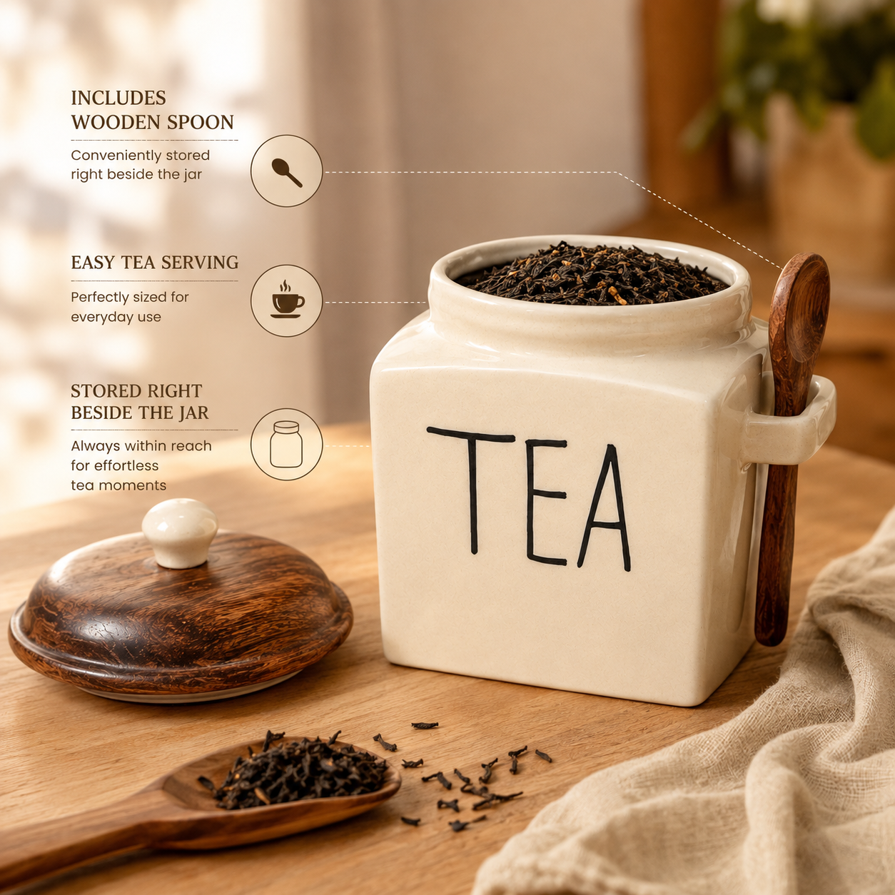 Tea Air Tight Jar with Spoon