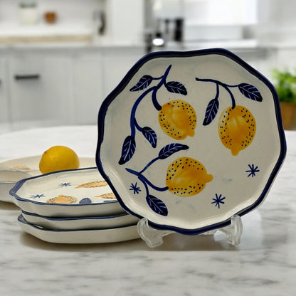 Four Lemon Snack/Dessert Plates