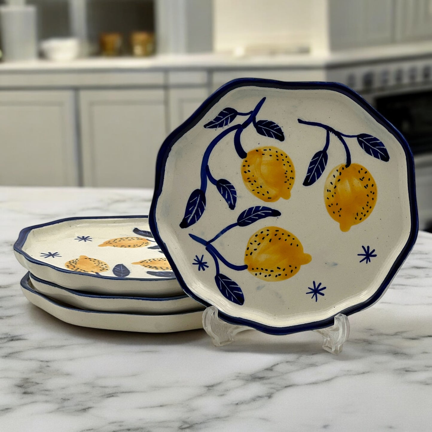 Four Lemon Snack/Dessert Plates