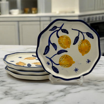 Four Lemon Snack/Dessert Plates