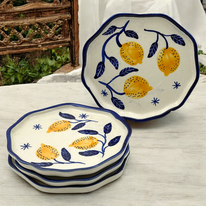 Four Lemon Snack/Dessert Plates