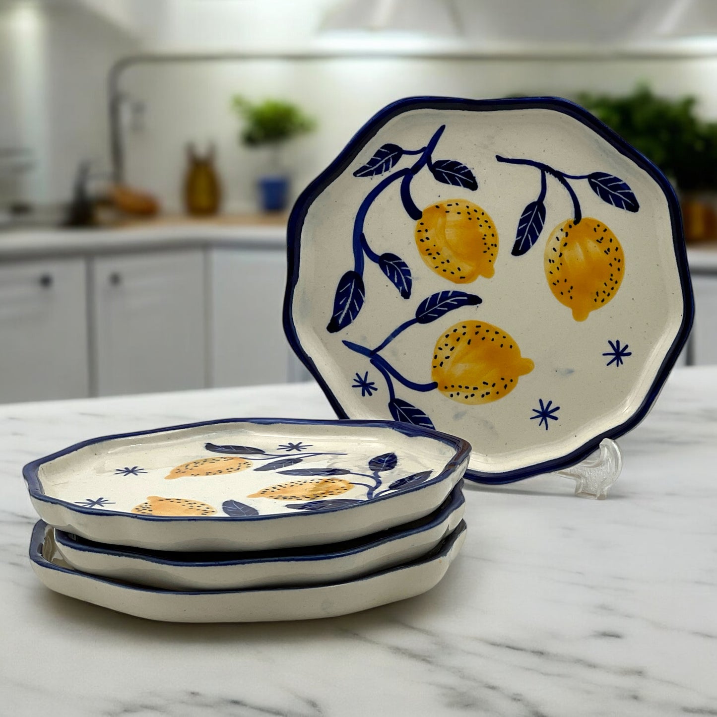 Four Lemon Snack/Dessert Plates
