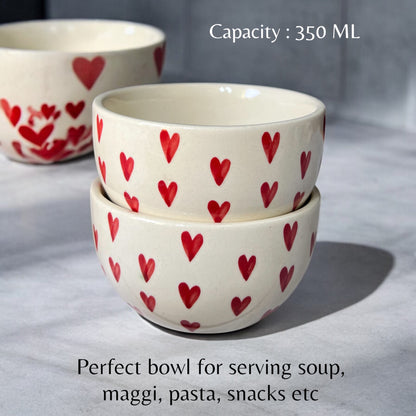 Red Heart Soup Bowls Set