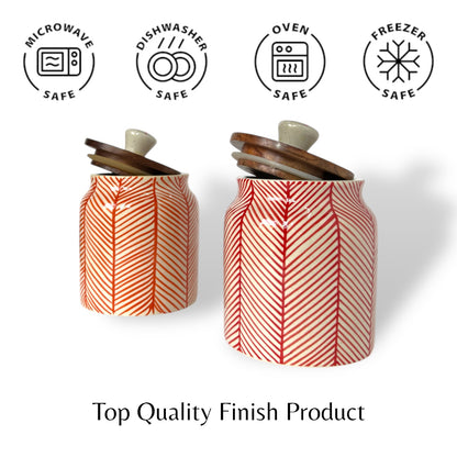 Red Lines Jar (Set of 1)