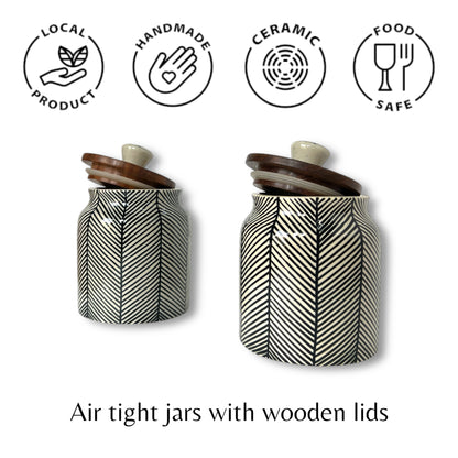 Black Lines Jar (Set of 1)