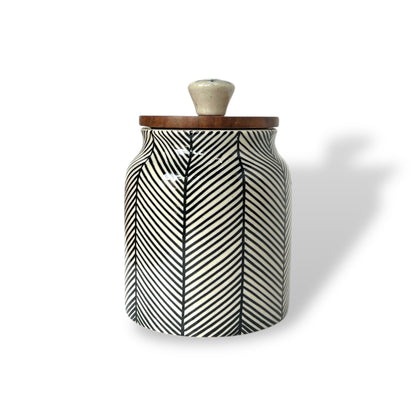 Black Lines Jar (Set of 1)