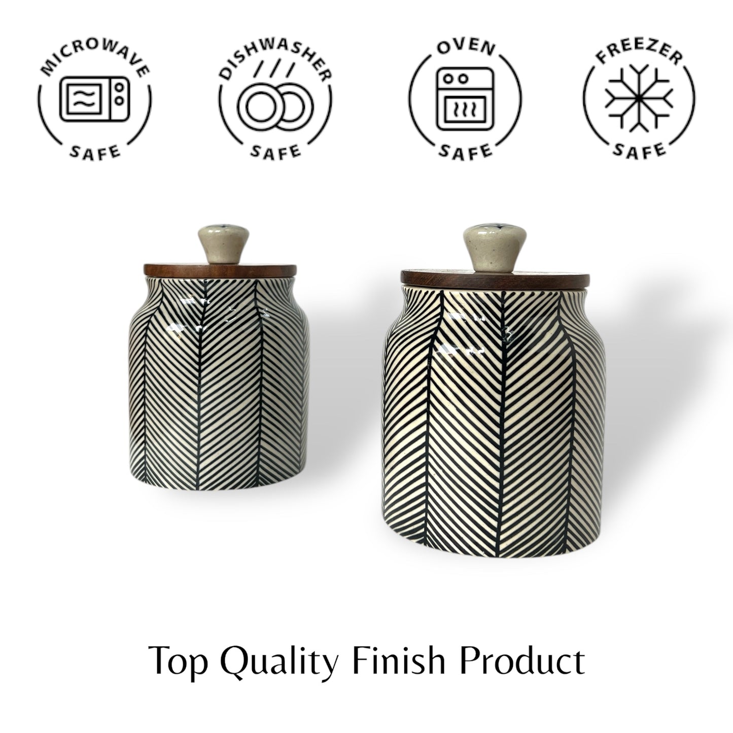 Black Lines Jar (Set of 1)