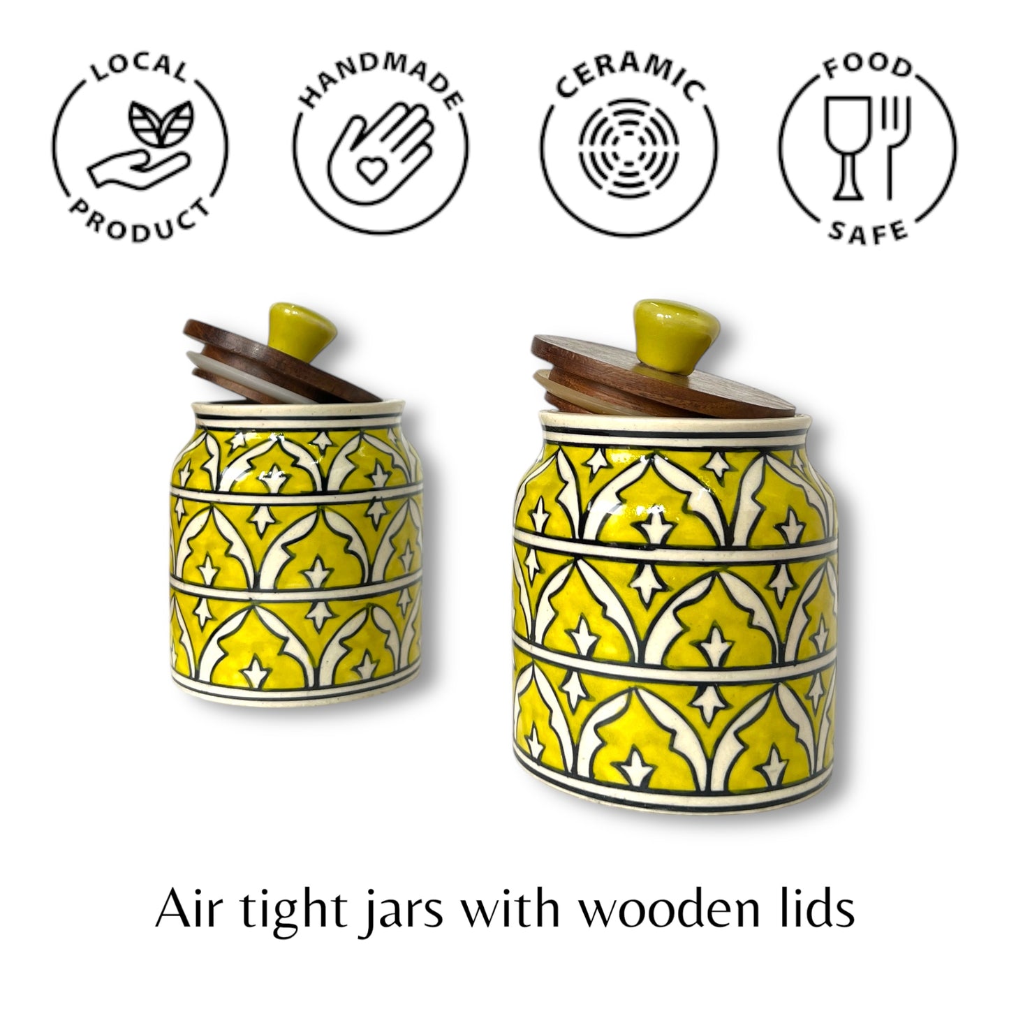 Yellow Mughal Garden Jar (Set of 1)