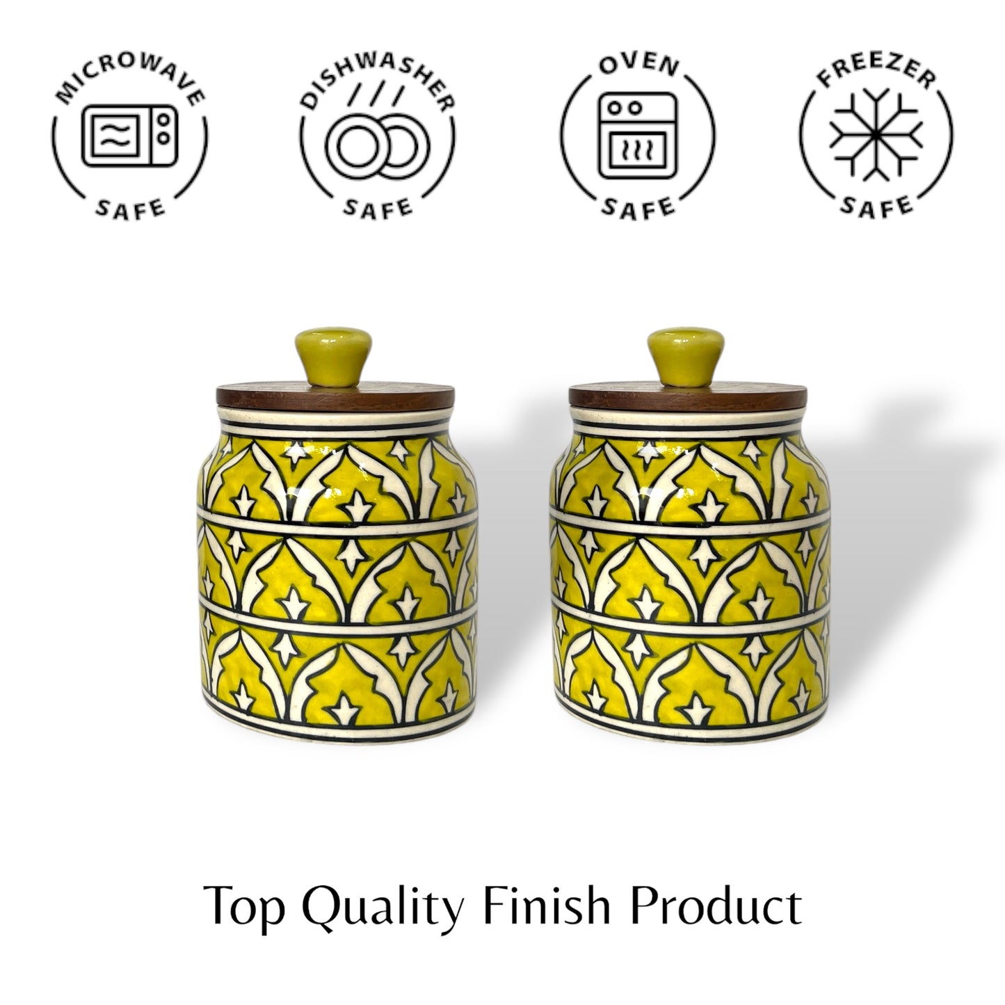 Yellow Mughal Garden Jar (Set of 1)