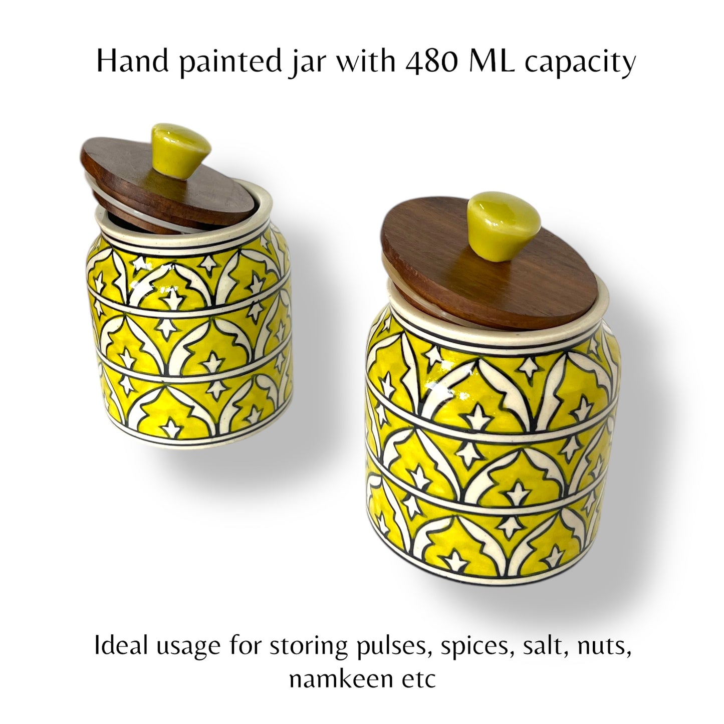 Yellow Mughal Garden Jar (Set of 1)