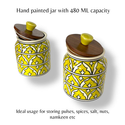 Yellow Mughal Garden Jar (Set of 1)