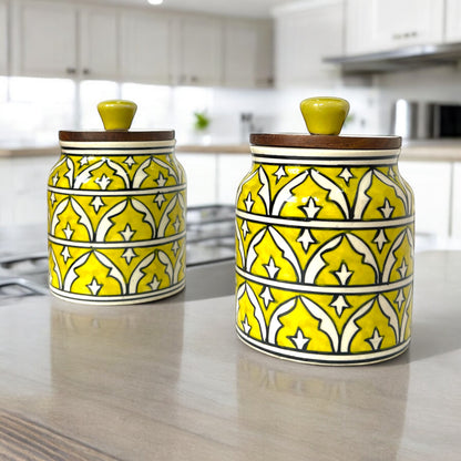 Yellow Mughal Garden Jar (Set of 1)