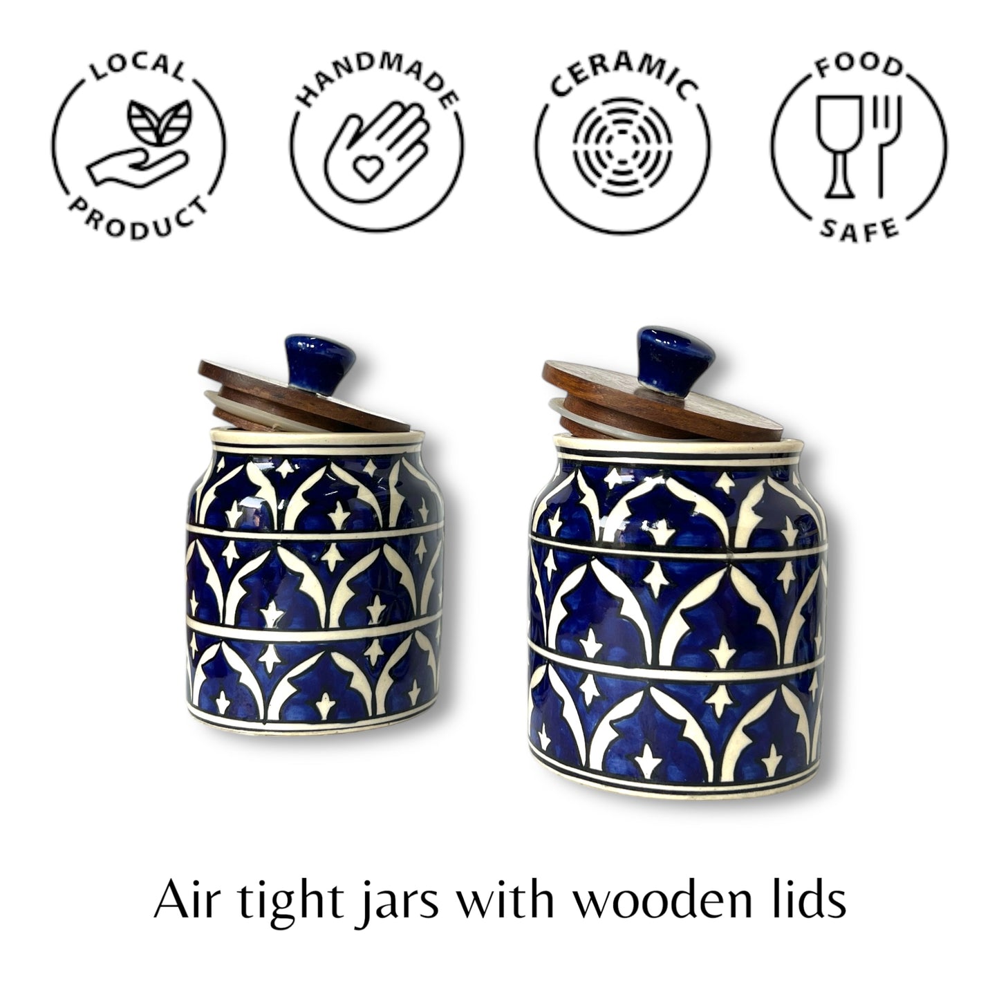 Ink Mughal Garden Jar (Set of 1)