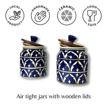 Ink Mughal Garden Jar (Set of 1)