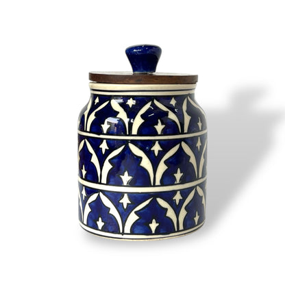 Ink Mughal Garden Jar (Set of 1)