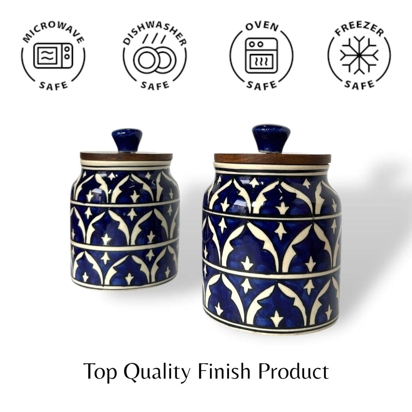 Ink Mughal Garden Jar (Set of 1)