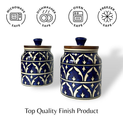 Ink Mughal Garden Jar (Set of 1)