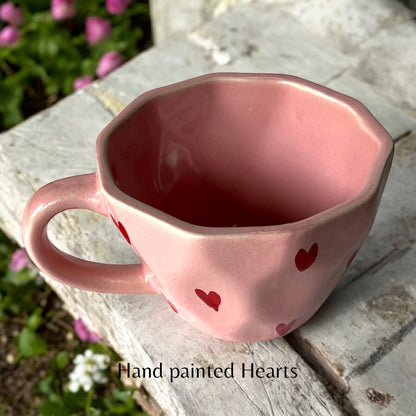 Two Diamond Hearts in Pink