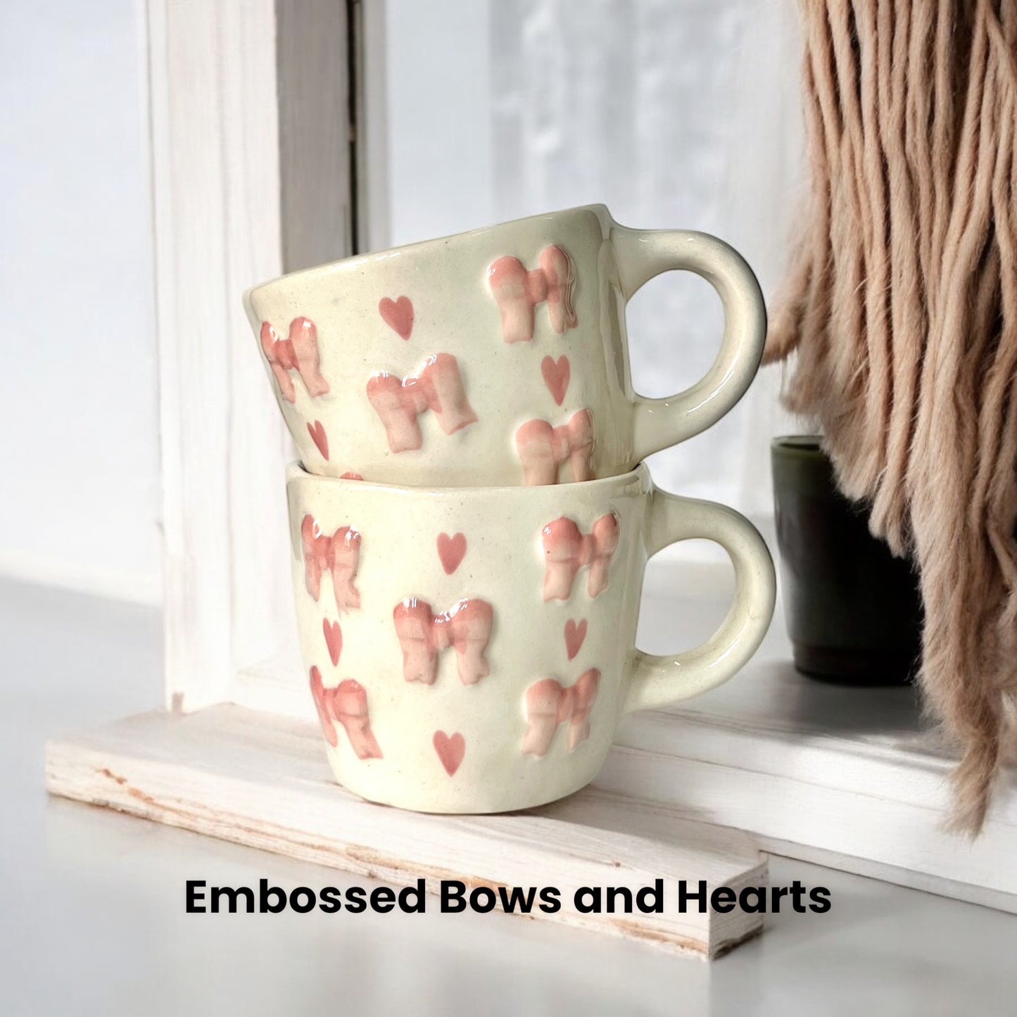 Two Bow and Hearts Mug