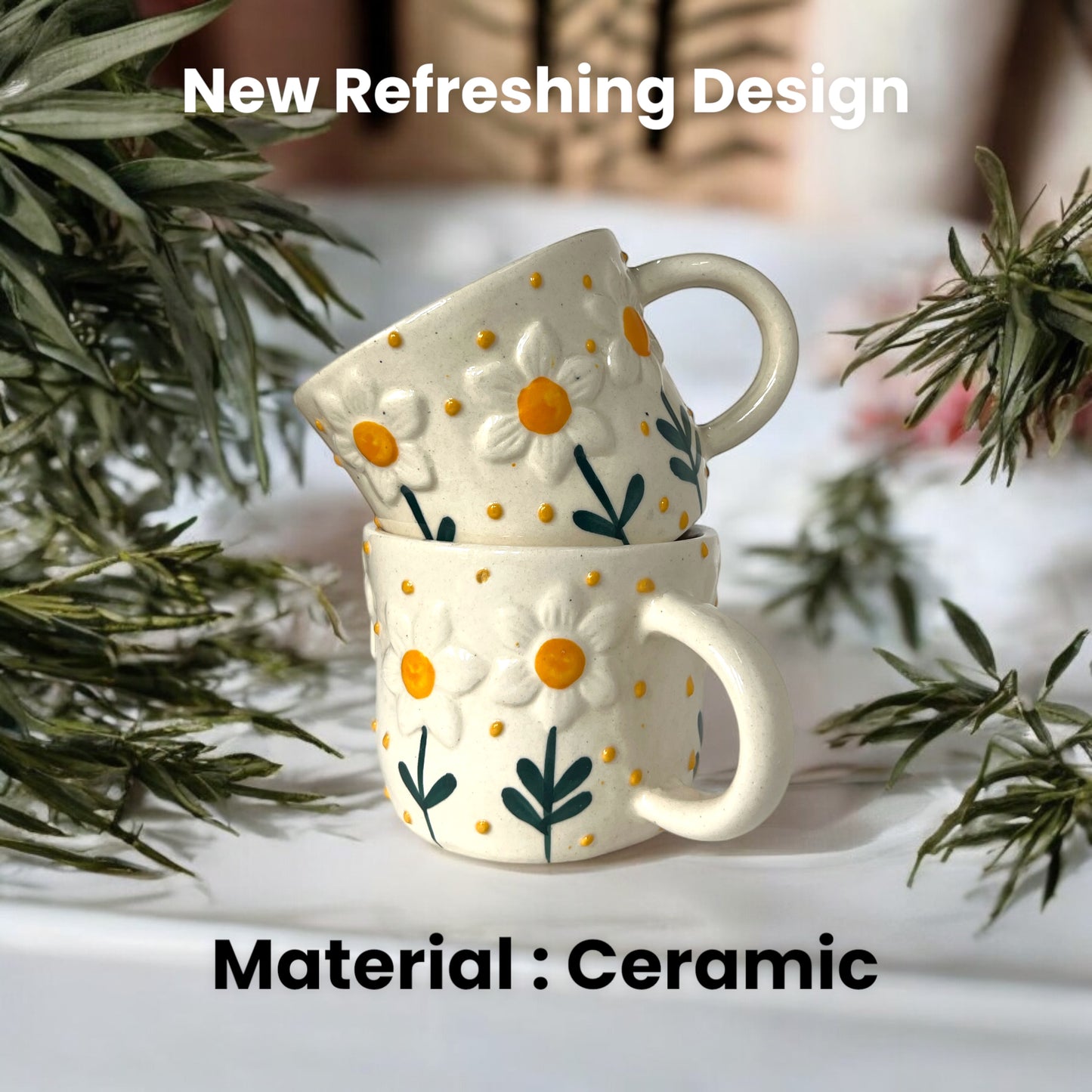 Two Big Sunflower Mugs