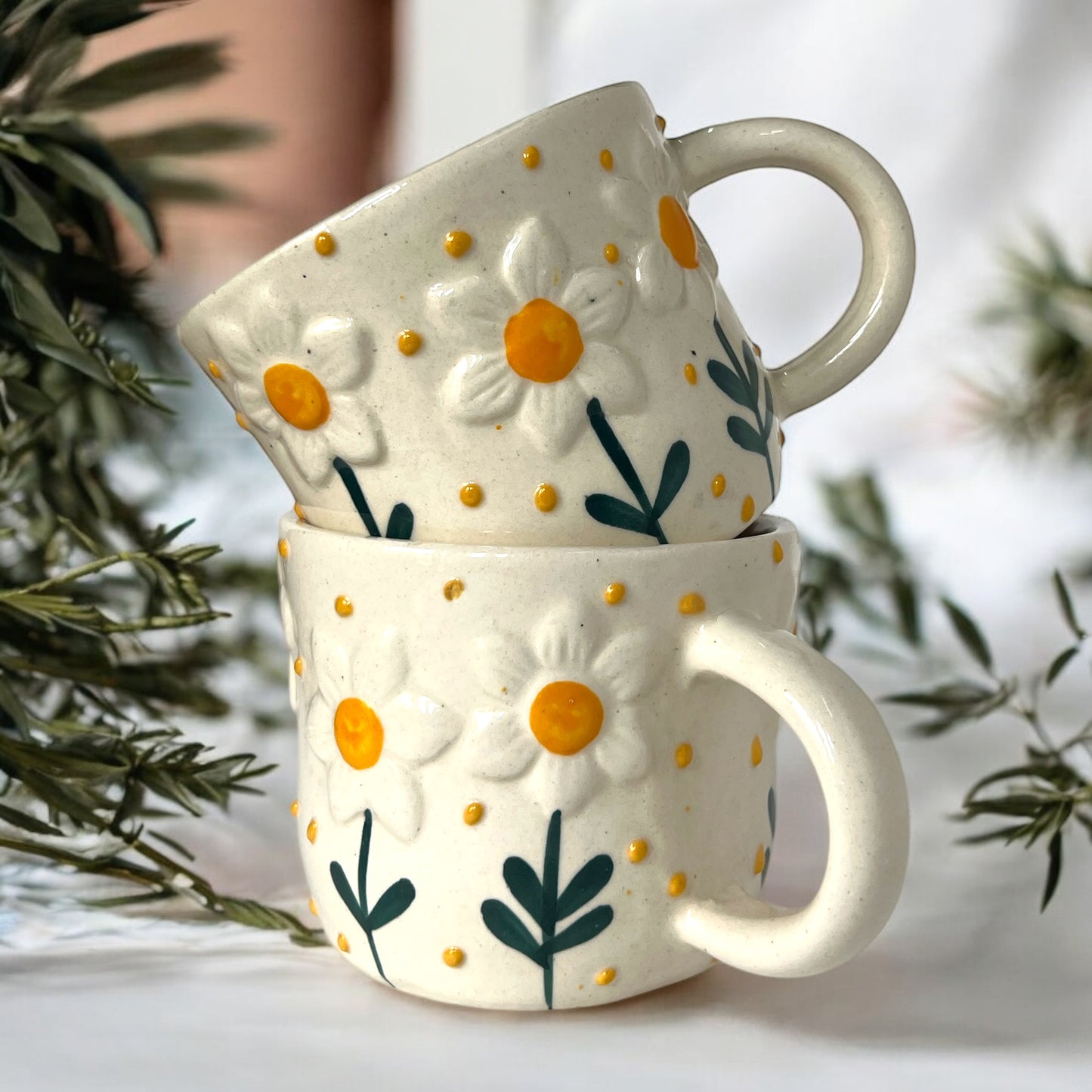 Two Big Sunflower Mugs