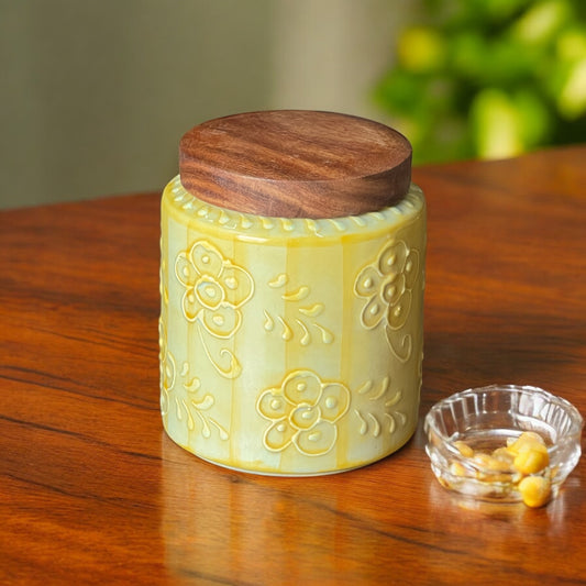 Embossed Yellow Jar (Set of 1)